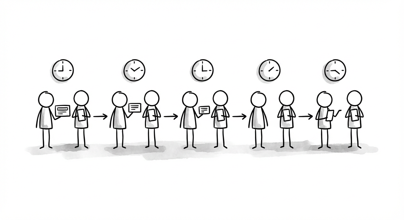 Organized timeline showing social media posts queued in perfect order with checkmarks and calendar symbols